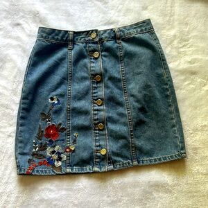 Denim mini skirt